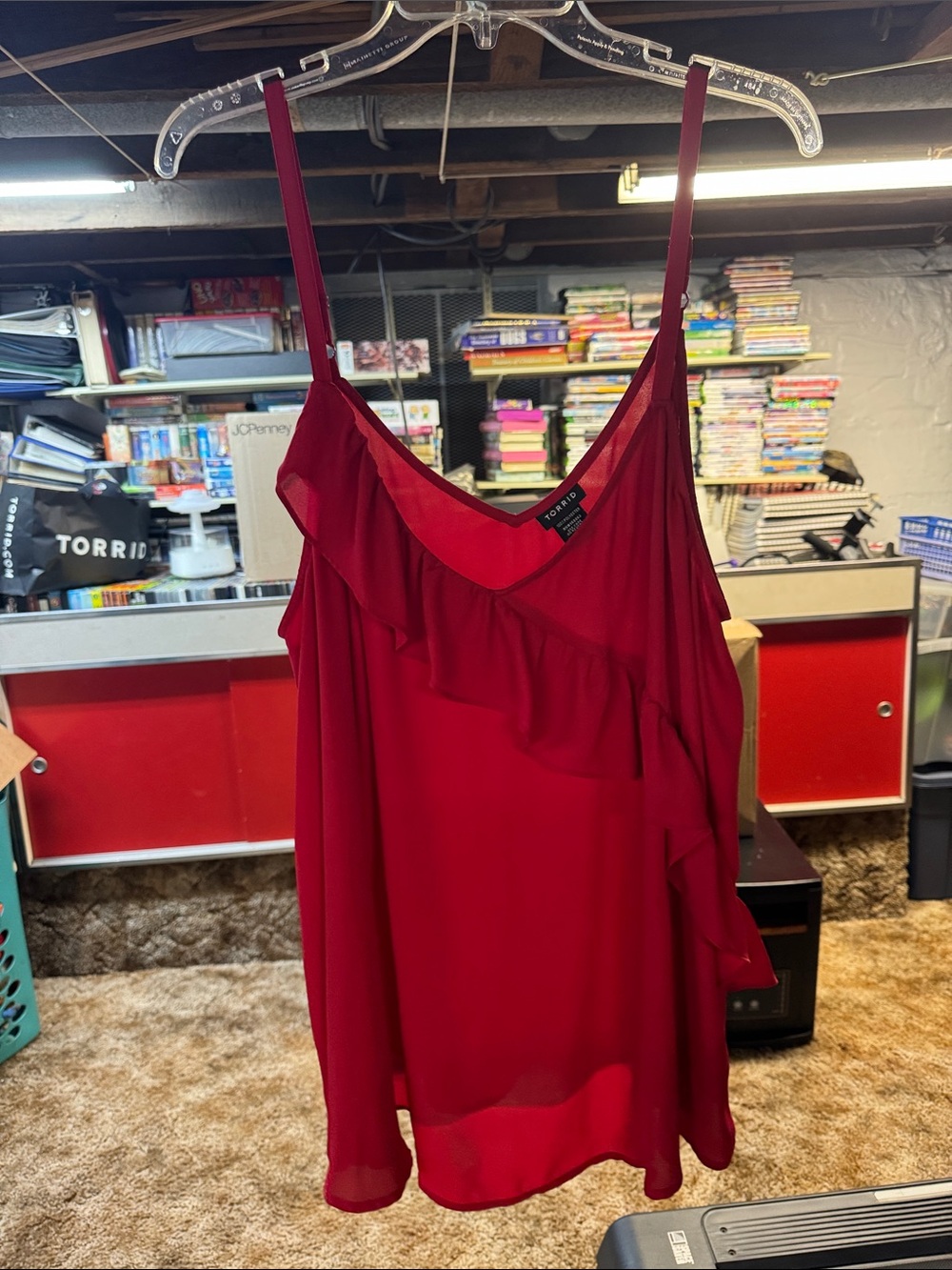 torrid Red Ruffle-Trim V-Neck Camisole